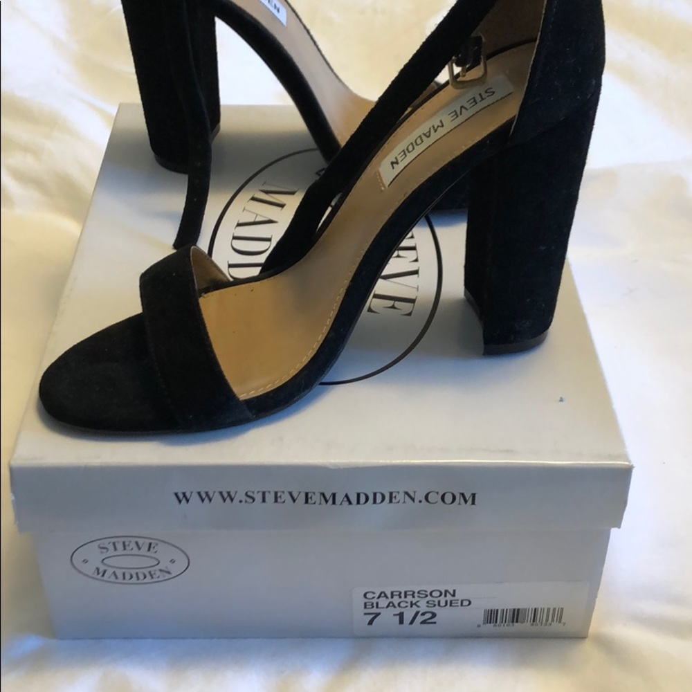 Steve Madden Black Sued Carrson heels